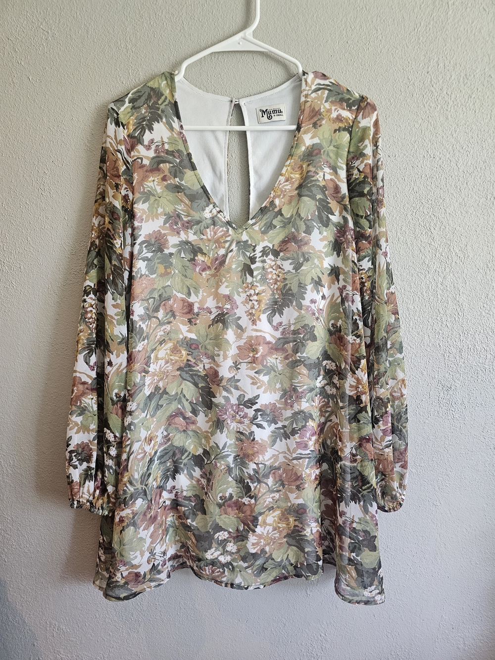 Show Me Your Mumu Donnie Floral Mini Dress XS Long Sleeve Boho Cottagecore